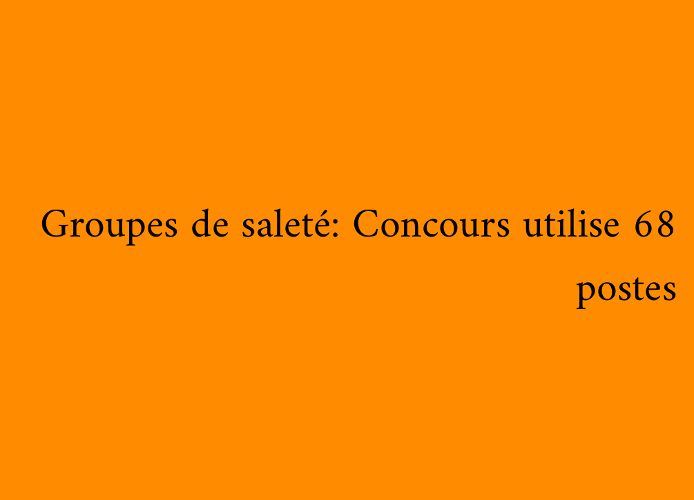 Groupes de saleté: Concours utilise 68 postes